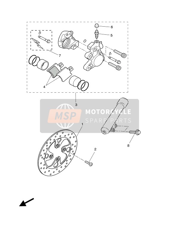 Yamaha XN125 TEOS 2002 Front Brake Caliper for a 2002 Yamaha XN125 TEOS